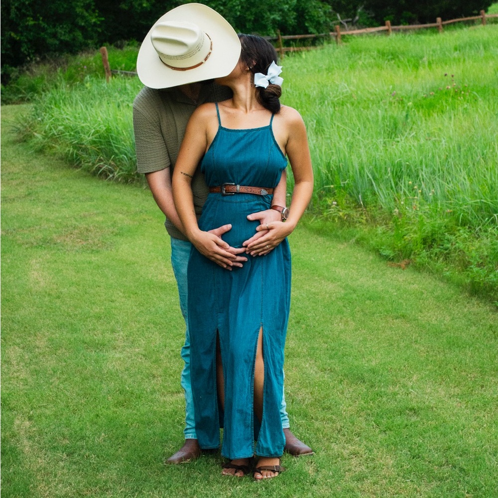 Blue Jean Maxi Dress with Slits